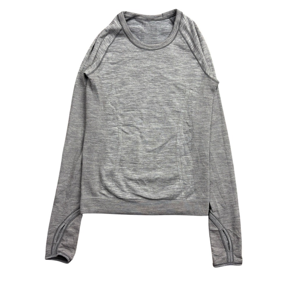 Lululemon Swiftly Tech Long Sleeve Shirt Womens 4 Gray Fitted Lightweight Top